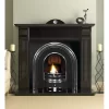 Natural Polished Black Granite Electric Fireplace For Keeping Warm