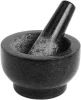 Natural Stone Black Granite Mortar And Pestle Set With Honed Finishing