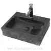 Polished Black Marble and Granite Stone Vessel Sink for Farmhouse