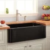 Polished Black Marble and Granite Stone Vessel Sink for Farmhouse