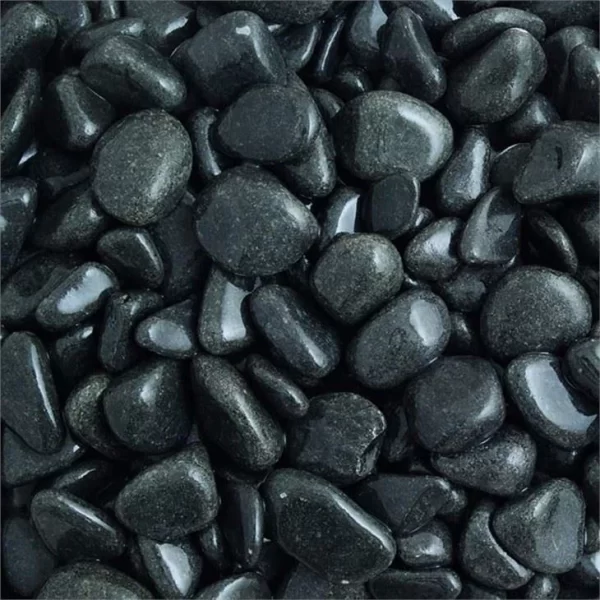 Polished Black Pebble Landscaping Stone