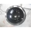 Rough Exterior And Polished Interior Round Black Granite Stone Vessel Sink