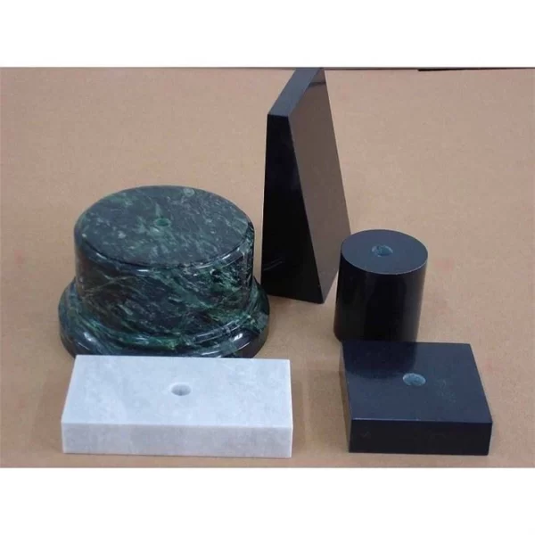 Round Polished Black Granite Stone Base For Arts Sculpture