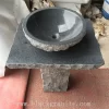 Small Black Granite Pedestal Trough Sink and Toilet