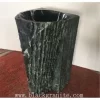 Small Black Granite Pedestal Trough Sink and Toilet