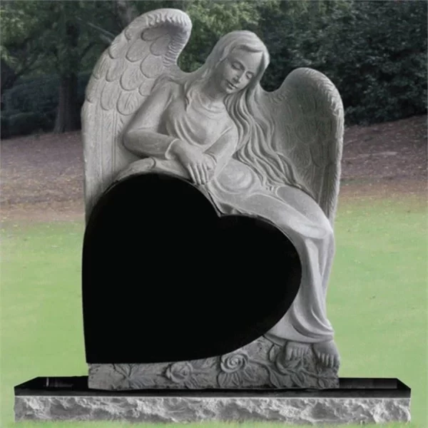 Wholesale Cheap Price Absolute Black Granite Carved Headstones