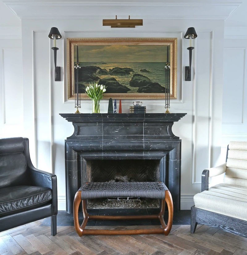 Amazing Black Marble Fireplace