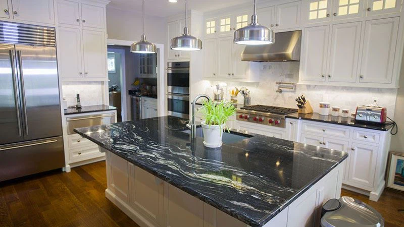 Black Forest Granite With White Cabinets