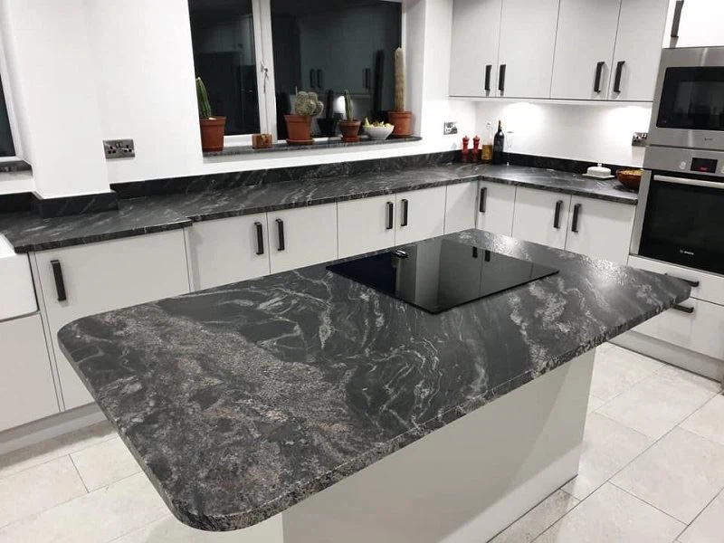 Black Forest Granite With White Cabinets