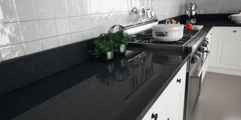 Black Galaxy Granite Counter For Kitchen