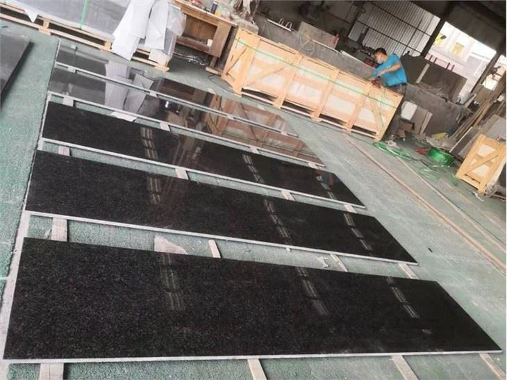 Angola Black Granite Slabs For Kitchen