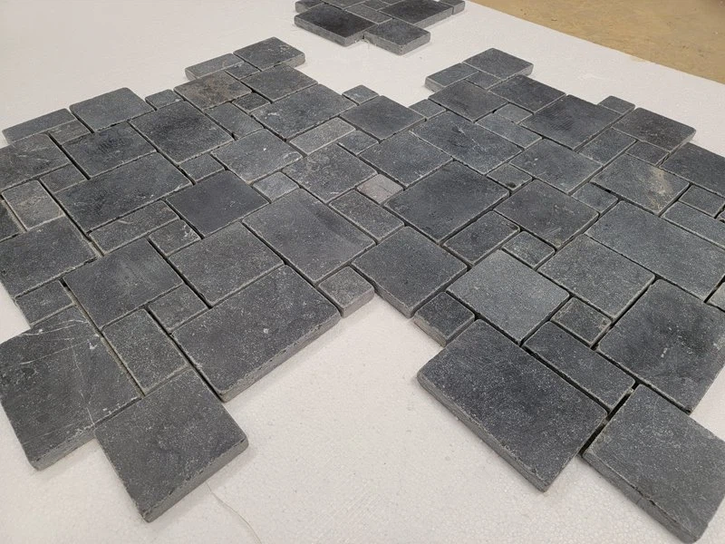 Black Limestone Mosaic Mat Pavers