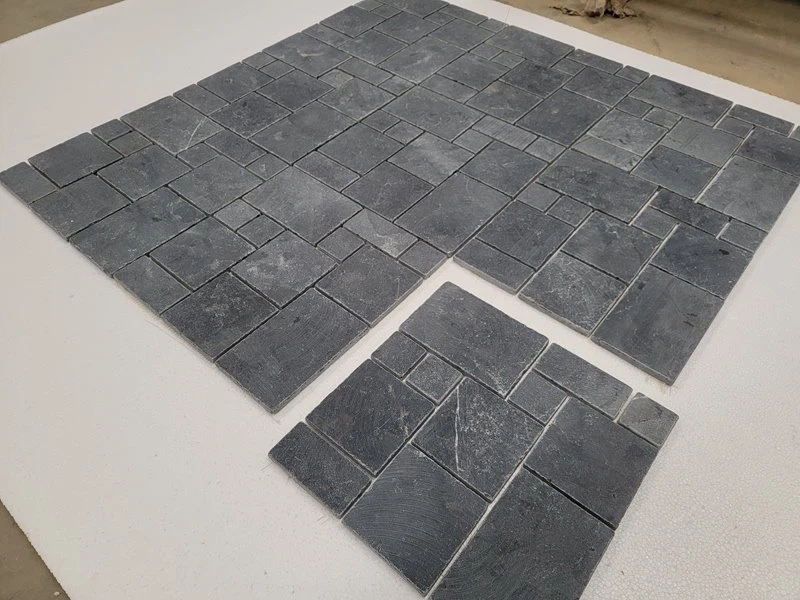 Black Limestone Mosaic Mat Pavers