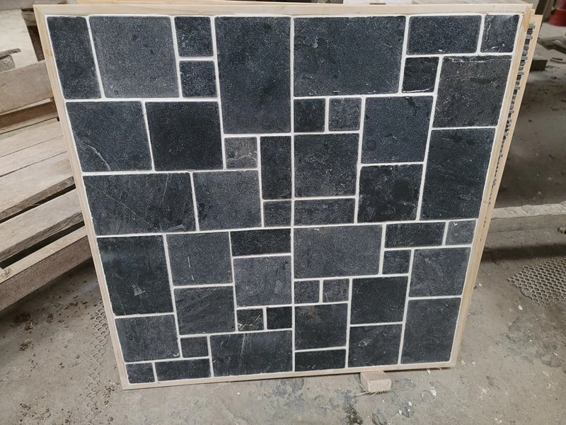 Black Limestone Mosaic Mat Pavers