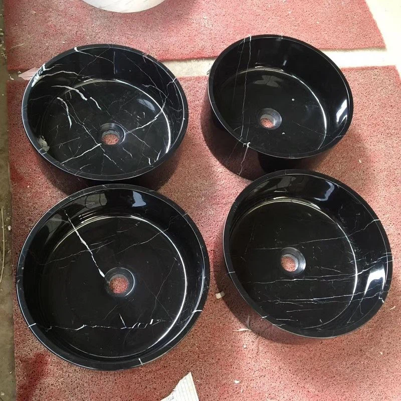 Black Marble Sinks With Different Shapes