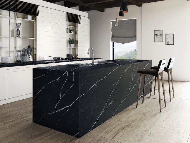 Black Marble With White Veins