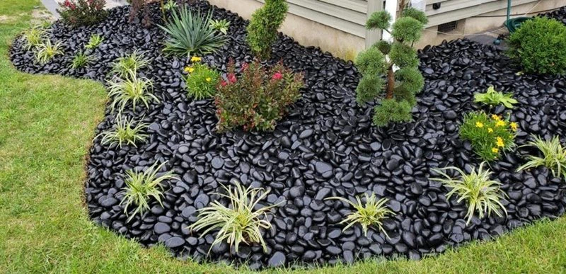 Black Pebble Stone Outdoor Landscaping Stone