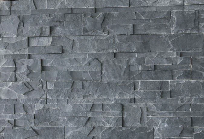 Black Slate Stacked Stone Wall Veneer