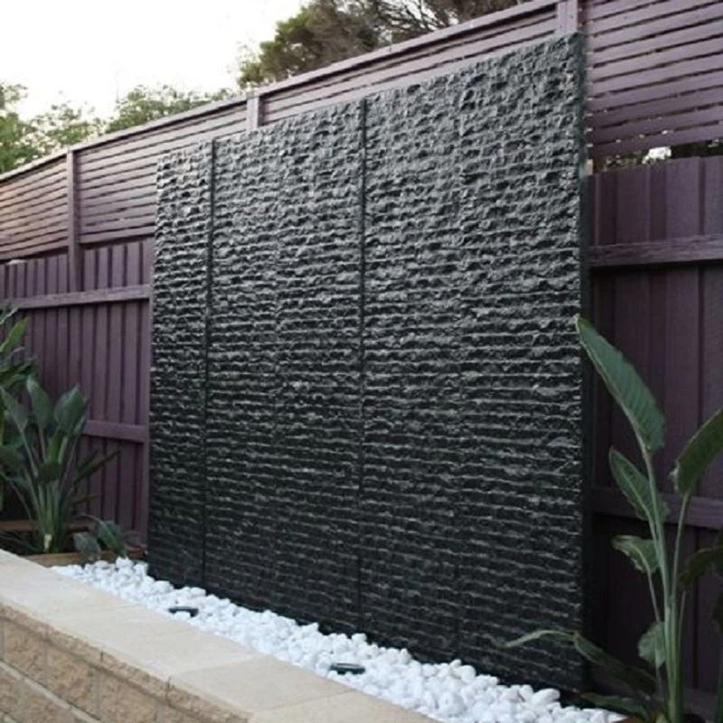 Black Stone Waterfall Wall Panels