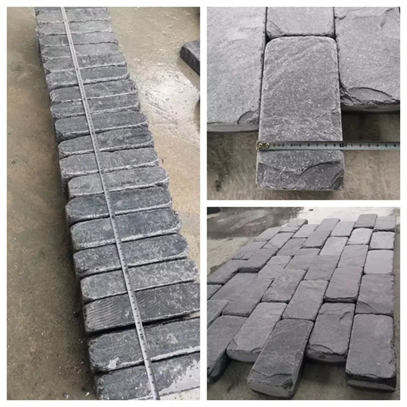 Black Tumbled Slate Setts