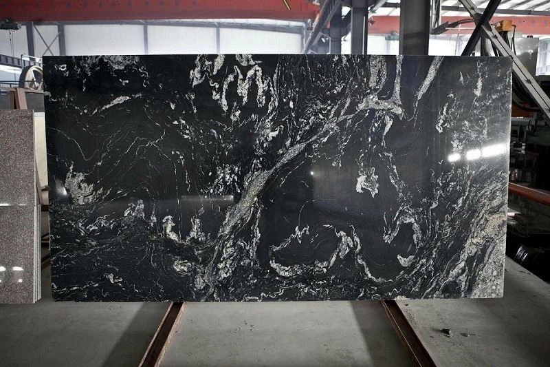 Cosmic Black Granite With White Veins Tiles