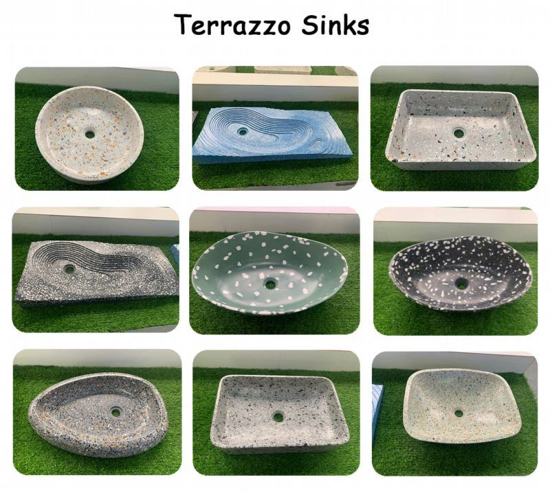 Home Decoration Black Terrazzo Wash Sinks