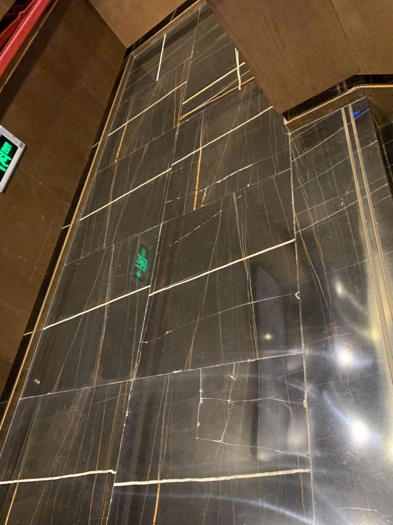 Nero Saint Laurent Black And Gold Marble Flooring Slab Stair Flooring Tiles