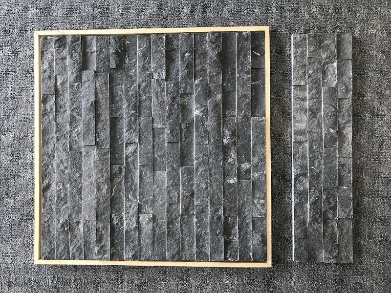 Premium Black Limestone Cultured Stone Panel For Exterior Wall Cladding