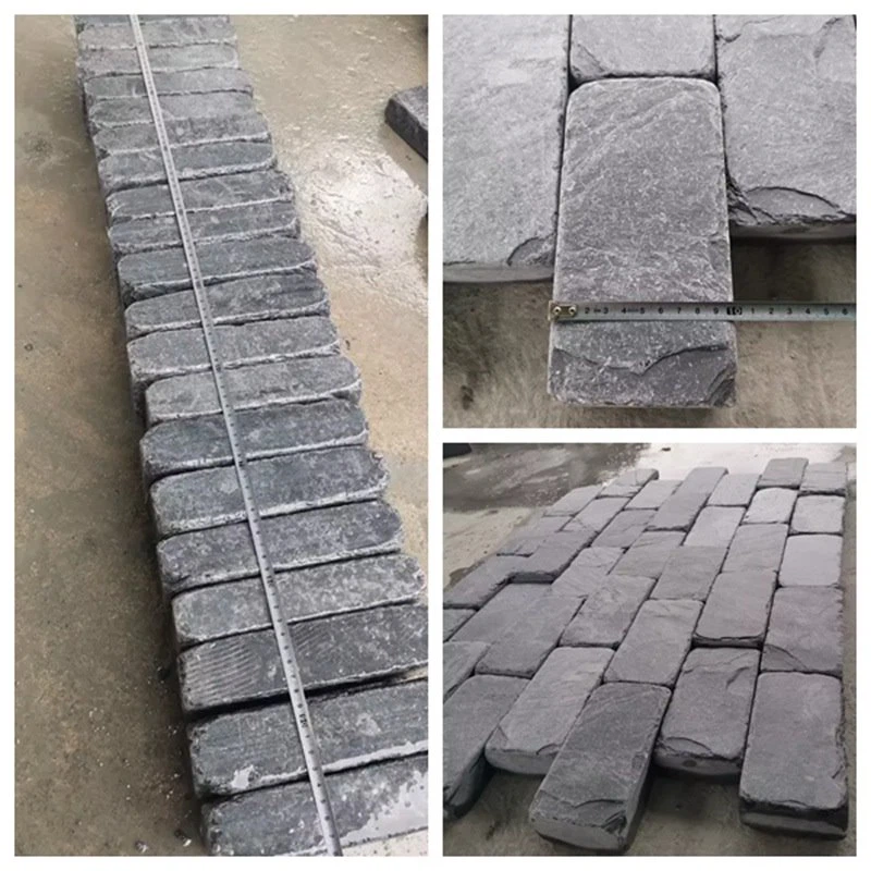 Tumbled Natural Black Slate Paver Bricks