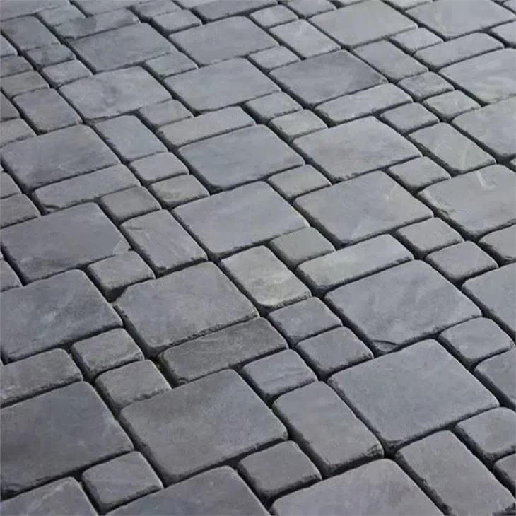 Tumbled Slate Cobblestone Paver For Exterior Paving