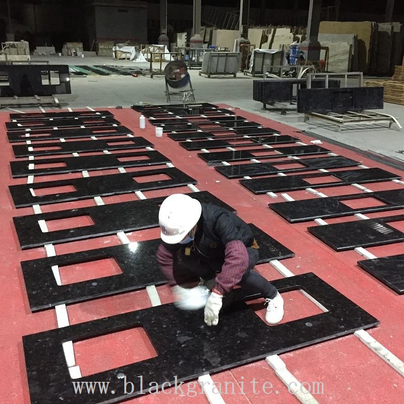 Absolute Black Granite Countertop and Backsplash Tile