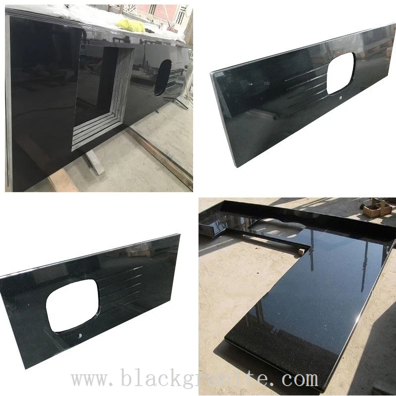 Absolute Black Granite Countertop and Backsplash Tile