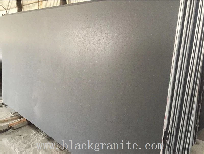 Absolute Black Granite of Leathered Finish