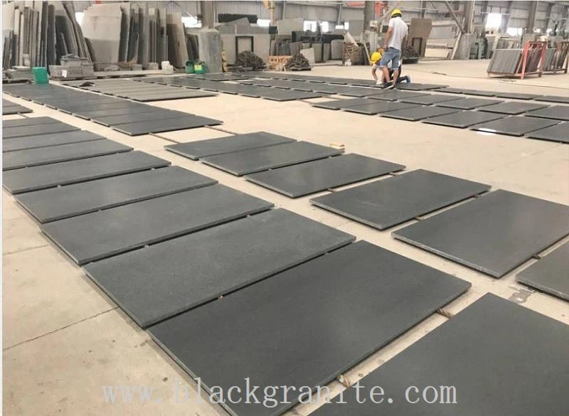 Absolute Black Granite of Leathered Finish