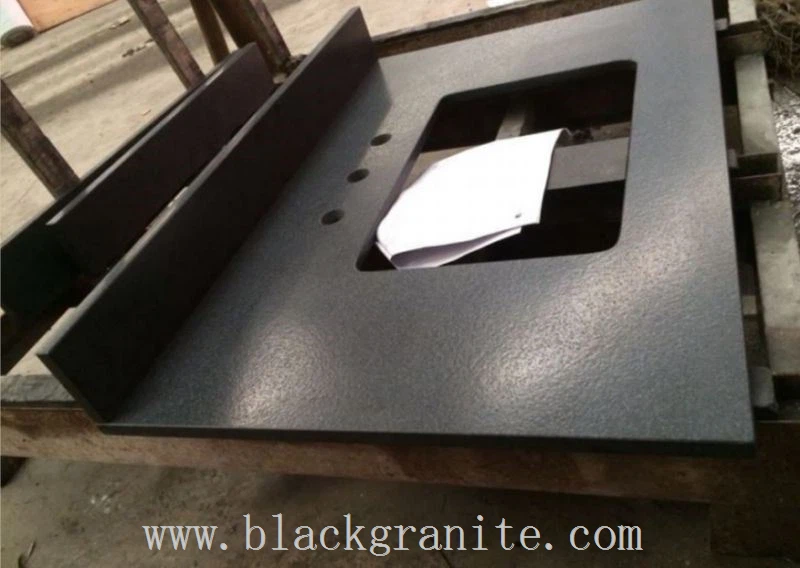 Absolute Black Granite of Leathered Finish