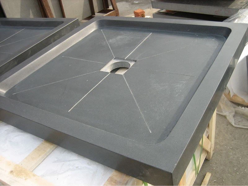 Absolute Black Honed Granite Bath Shower Trays