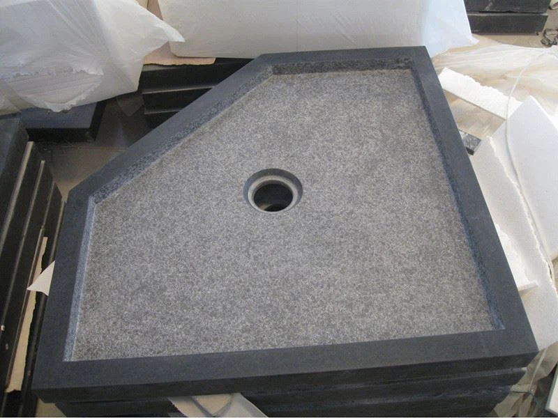 Absolute Black Honed Granite Bath Shower Trays