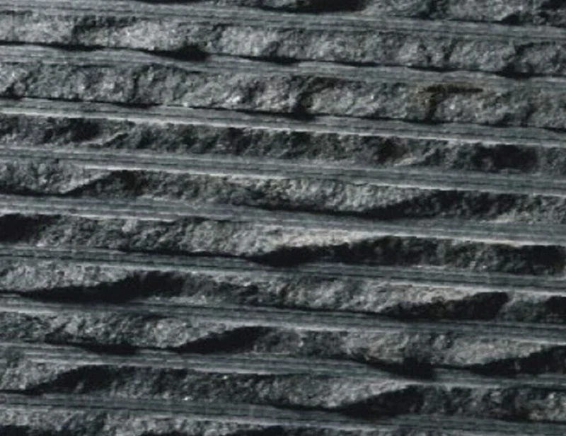 Absolutely Black Stone Wall Panels With Chiselled