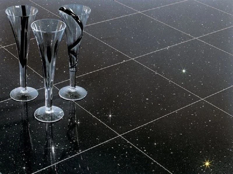 Black Galaxy Granite Floor Tiles