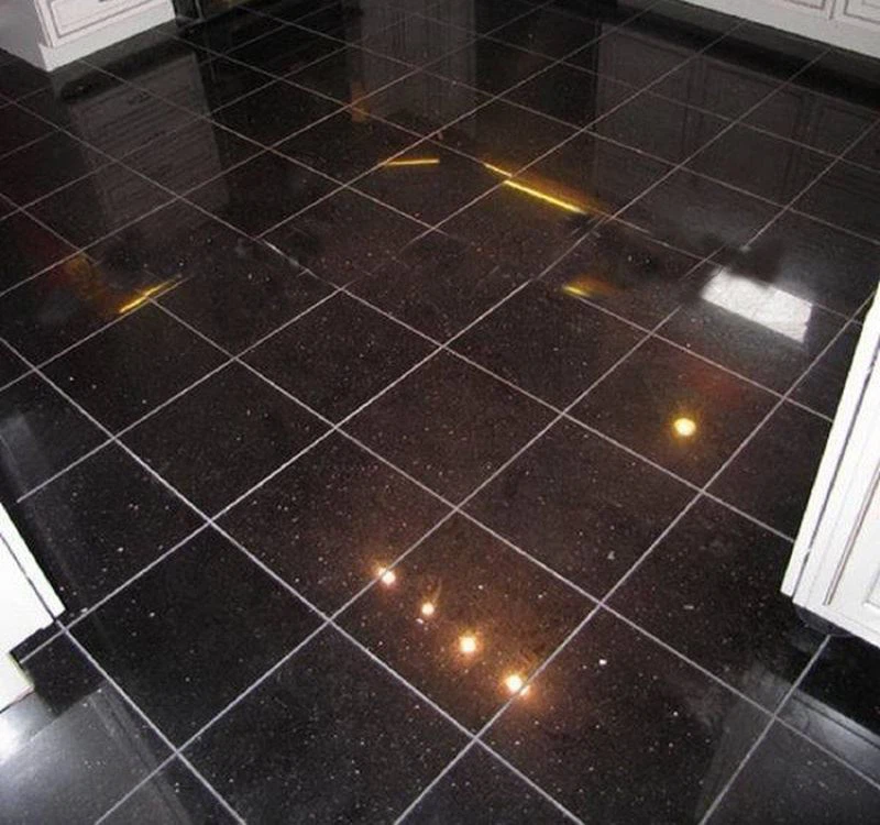 Black Galaxy Granite Polish Tile For Flooring