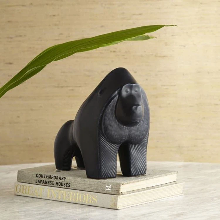 Black Granite Animal Sculptures Art Decoration