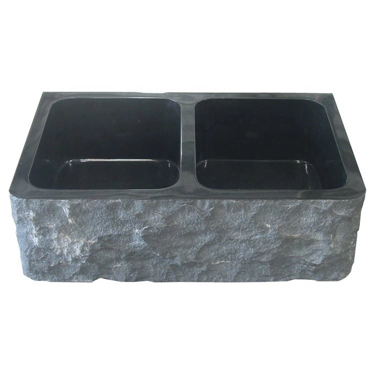 Black Granite Double Bowl Kitchen Sinks