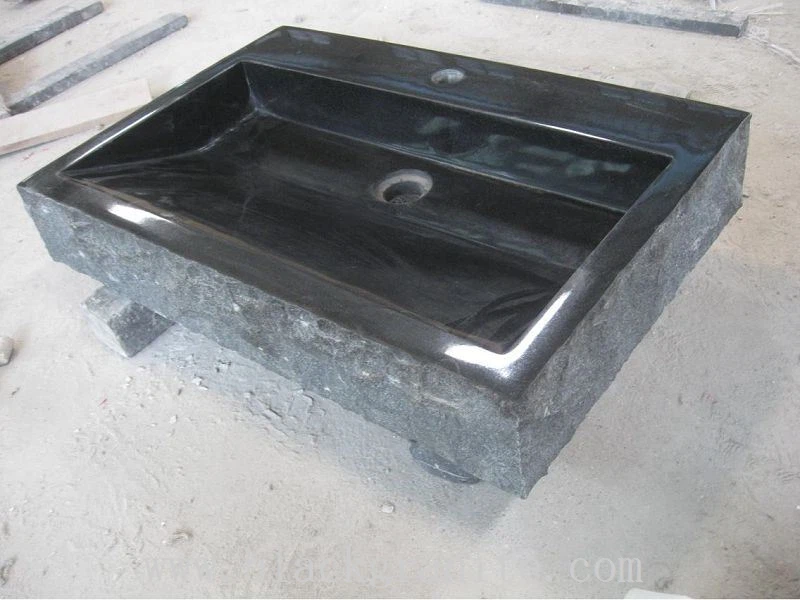 Black Granite Double Bowl Sink for Kitchen and Laundry