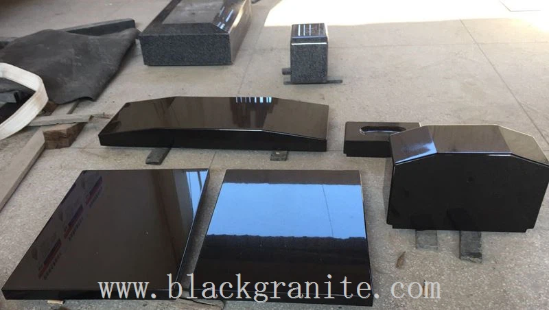 Black Granite Flat Headstone and Gravestones