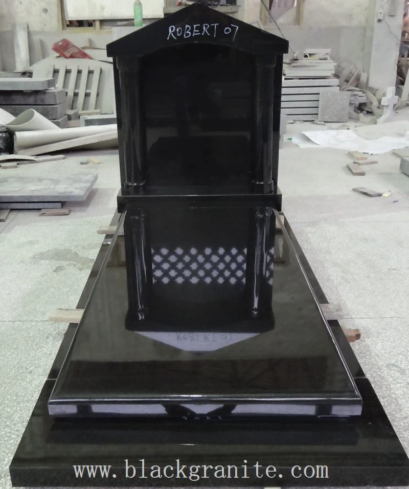 Black Granite Flat Headstone and Gravestones