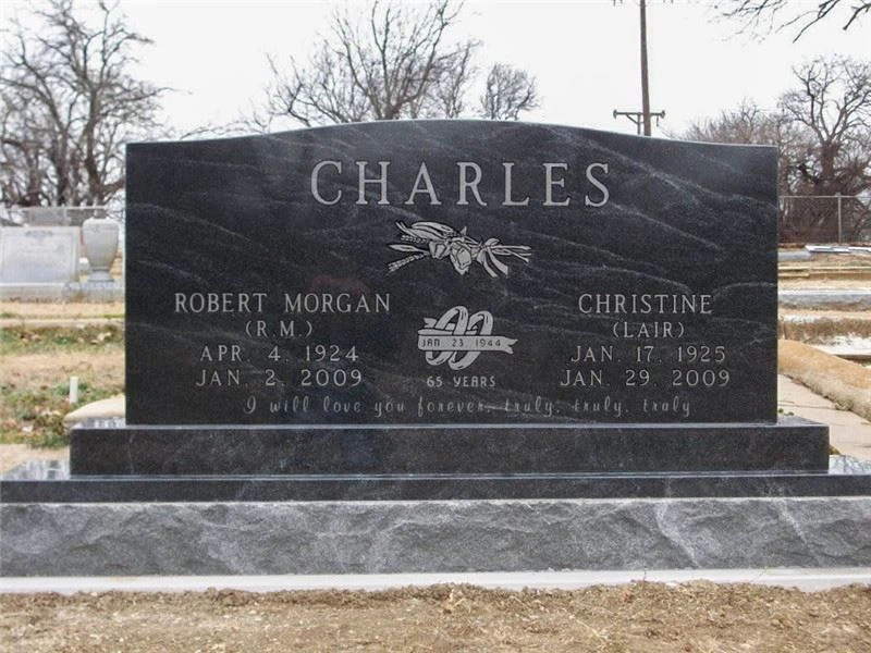 Black Granite Flat Upright Headstones Monuments