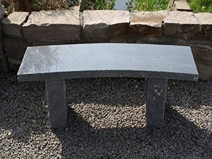 Black Granite Garden Bench