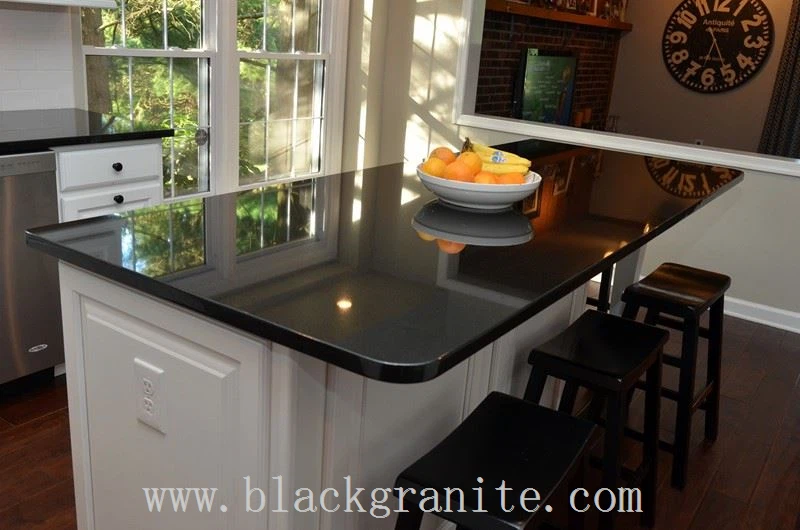 Black Granite Kitchen Countertop and Vanity Top with Sink