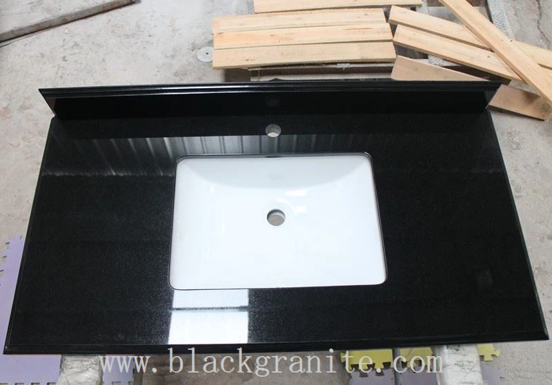 Black Granite Kitchen Countertop and Vanity Top with Sink