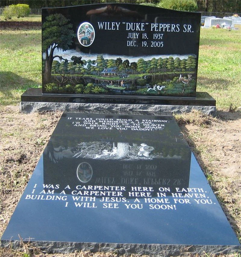 Black Granite Memorial Headstone